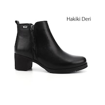 Gönderi(R) Gönderi R Kadın Siyah Floter Fermuarlı Kalın Topuklu Hakiki Deri Bot Gkzb13451460 Siyah Floter