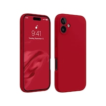 Mey İthalat Apple iPhone Uyumlu  Uyumlu 16 Kılıf First Silikon - Kırmızı -