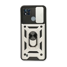 Realme C11 2021 Uyumlu Kılıf Pars Lens Yüzüklü Silikon - Gümüş
