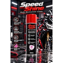Speed Shine Hızlı Motosiklet Cilası 500 Ml Su İtici Hidrofobik Koruyucu Sprey, Uzun Süre Kalıcı Parlaklık, Bubble Gum Kokulu