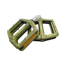 Briviga Plastik Çivili Platform Bisiklet Pedalı Haki Yeşil 1du+1 Kapalı Rulman 108x103x27mm