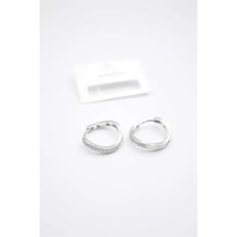 Taşlı Halka Küpe - Gümüş Diğer 40967401