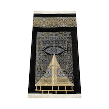 Kabe Desenli Ultra Plus Siyah Şönil Seccade 7