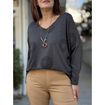 Butik İtalyan Kadın Yün Karışımlı Triko Antrasit
