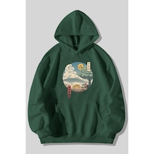Blackjack Giyim Blackjackgiyim Kiki Siyah Kapşonlu Sweatshirt Yesil