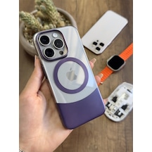 Apple iPhone 14 Pro Magsafe Uyumlu Mika Sararmaz Kılıf Soocase720 Mor