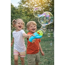 Mavi Otomatik Baloncuk Makinesi Büyük Köpük Balon İçinde Küçük Baloncuklar Bubble Gun Mavi