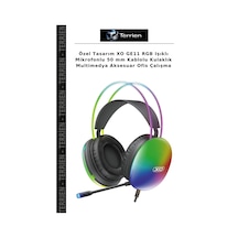 Özel Tasarım Xo Ge11 Rgb Işıklı Mikrofonlu 50 Mm Kablolu Kulaklık Multimedya Aksesuar Ofis Çalışma