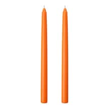 2'li Şamdan Turuncu Mum Seti 25 Cm Dekoratif İnce Şamdan Mum, Kokusuz Parafin Wax,%100 Pamuk Fitil, El Döküm, U Çok Renkli