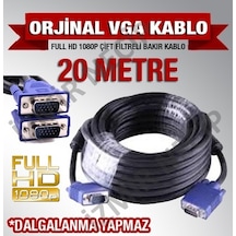 20 Metre Laptop Leptop Tv Arasi Kablo Sağlam Kaliteli Vga