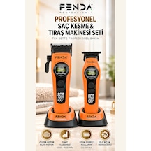 Fenda Profesyonel Bldc Motor 8000 Rpm 2'li Tıraş Makinesi Seti Turuncu