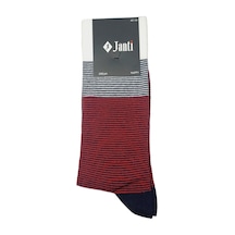 Jtaw25crp1660 Pamuk Elastan 1.kalite Soket 40-44 Beden Kırmızı Lacivert Beyaz Marin Renkler İnce Çizgili Janti Çorap Çok Renkli