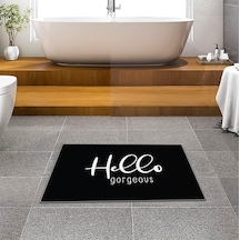 Evaşk Banyo Paspası İpeksi Kadifemsi Halı Yüzey Kaymaz Taban 60x90 BM02760S Siyah