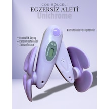İç Bacak Egzersiz Aleti Kegel Pelvik Kas Cihazı Kalça Kol Sıkılaştırıcı Sayaçlı Kalori Ölçer Mor