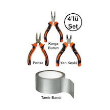 Mini Takı Bijuteri Hobi Kesme Karga Burun Yan Keski Pense Çok Amaçlı Sızdırmaz Gri Tamir Bandı Seti