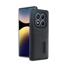 Newface Xiaomi Redmi Note 14 Pro 4g Kılıf Sara Kartvizitli Deri Kılıf - Siyah