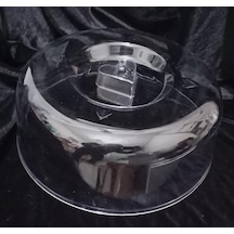 Pasta Kek Tabağı İçin Şeffaf Fanus Kapak 26 Cm Kırılmaya Dayanıklı Plastik Sağlıklı Tazelik Koruyucu