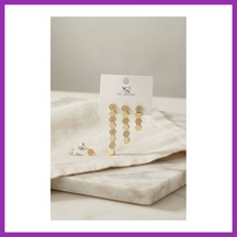Bezos Pirinç Gold Renk Petek Model Kadın Küpe Seti Bty