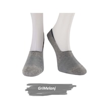 Jiber Erkek Pamuklu Likralı Babet Çorap 7108 - 6 Adet Gri Melanj