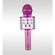 Kişiye Özel Bluetooth Karaoke Mikrofon Ve Hoparlör - Pembe