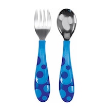 Eğitici Ergonomik Çatal ve Kaşık Seti Mavi 4 Adet