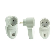 Powermaster Pm-16895 Tekli Akım Korumalı Priz 2xusb Beyaz