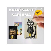 Sevimli Kediler Kart Kaplama 3'lü Set No3 Kredi Kartı & Akbil Sticker Standart