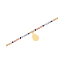 Diamond Line - Gülaylar - 3 Renkli Altın 14 Ayar Toplu Bileklik Standart N11.21849 Sarı Altın