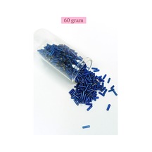 Uzun Boru Kesme Boncuk Çap 2mm Uzunluk 10 Mm - 60 Gram - Lacivert - Bnc272