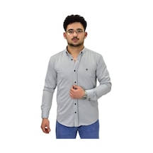 Erkek Spor Silim Fit Uzun Kol Gömlek Bgl-st04484 Gri