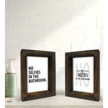 Bk Gift Banyo Dekoratif 2'Li Doğal Masif Ahşap Çerçeve 15X20Cm-2