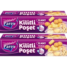 Kilitli Buzdolabı Poşeti Küçük Boy 12'li 20 X 25 Cm İkili Set
