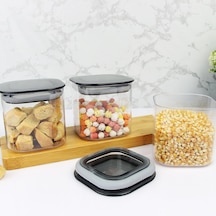 12 Adet 0.5 Lt İstiflenebilir Kristal Vakumlu Erzak Kabı 0.5 Lt Vakumlu Saklama Kabı Çok Renkli
