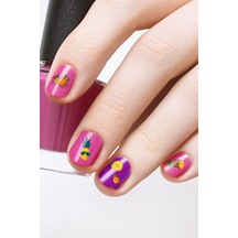 Ananas Tırnak Dövmesi, Tırnak Tattoo, Nail Art, Tırnak Sticker 3 Adet Çok Renkli