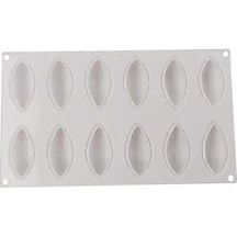 12 Kavite Silikon Kek Fondan Kalıbı Formu Quenelle Şekilli Kalıp Mus Kek Aracı - Wk Çok Renkli