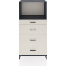 Hyperion Dolap Tek Raflı 4 Çekmeceli 88x44x182 Antrasit-aytaşı Antrasit