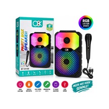Pl-4805 Karaoke Mikrofonlu Speaker Hoparlör Bt - Sd - Usb Sarjlı Rgb Işıklı Dc 5v - Aux 8 Inc Bt-8109 Bx40