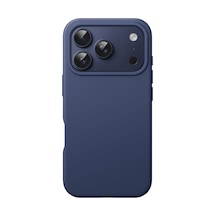 İphone 17 Pro Max İle Uyumlu Lansman Kılıf İnce Sıvı Silikon 3 Katmanlı Tam Kaplamalı Yumuşak Jel Kauçuk Telefon Kılıfı Lacivert