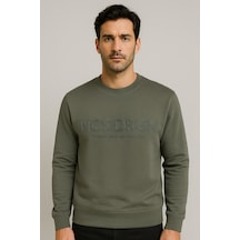 Erkek Sweatshirt Bisiklet Yaka Haki 1664 Haki