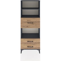 Arges Dolap 3 Raflı 3 Çekmeceli 60x30x163 Antrasit-çam Antrasit