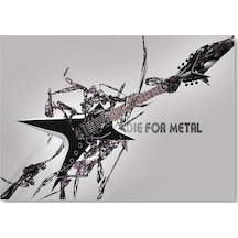 Cakasepetim Die For Metal Elektrogitar Ahşap Mdf Tablo