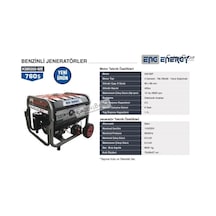 Energy Km8000Me Benzinli Marşlı Jeneratör Monofaze 6.5 Kw