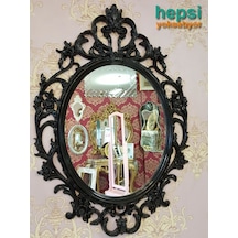 Vintage Taç Model Siyah Renk Dekoratif Ayna Siyah Vintage Taç Model Siyah Renk Dekoratif Ayna Siyah