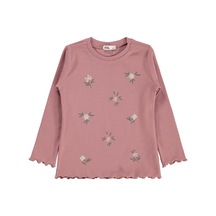 Civil Girls Çiçek Baskılı 6-9 Yaş Sweatshirt - Lila Soft Gül Kurusu