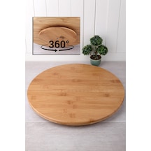 Büyük Boy Bambu Döner Standlı Pizza Sunum Servis Tabağı 34 CM