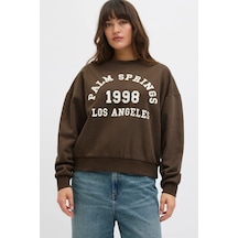 Jack & Jones Jxmerle Kadın Sweatshirt Kahverengi