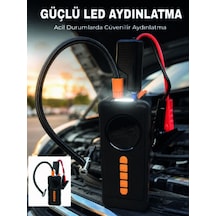 Dijital Lastik Şişirme Kompresörü Akü Takviye Powerbank Led Aydınlatmalı Acil Durum Cihazı Renk