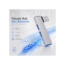 Usb Hub 3 Port Çoklayıcı Çoğaltıcı Dağıtıcı Dönüştürücü Metal Kasa Yüksek Hızlı 5gbps Veri Aktarımı, Usb 3.0 Destekli, Windows Macos Linux Android Uyumlu, Tak Çalıştır Akıllı Korumalı Adaptör