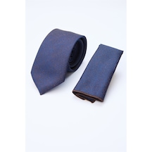 İmza Lacivert-kahverengi Desenli 7 Cm Kravat 1090260128 Lacivert - Kahverengi