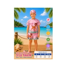 Rony Pony Kids Kız Çocuk Beyaz Şapkalı Mayo Takımı - 3 Parça